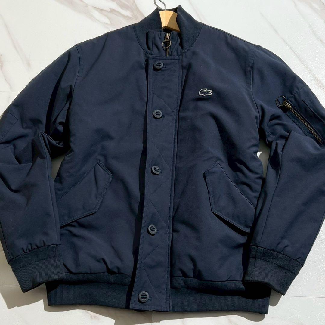 【美品✨】ラコステ ボア MA-1 ボンバージャケット ネイビー 48