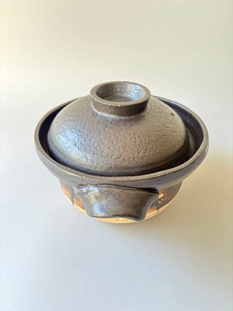 伊藤明美 土鍋 黒釉 一度使用 2〜3人用