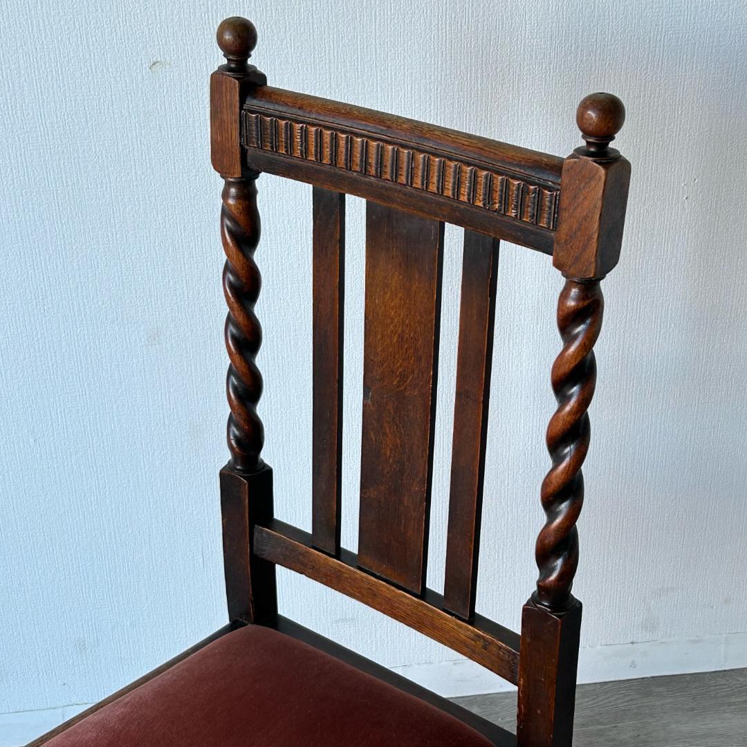 イギリス アンティーク 家具 ハイバック ダイニング チェア 椅子 348A3