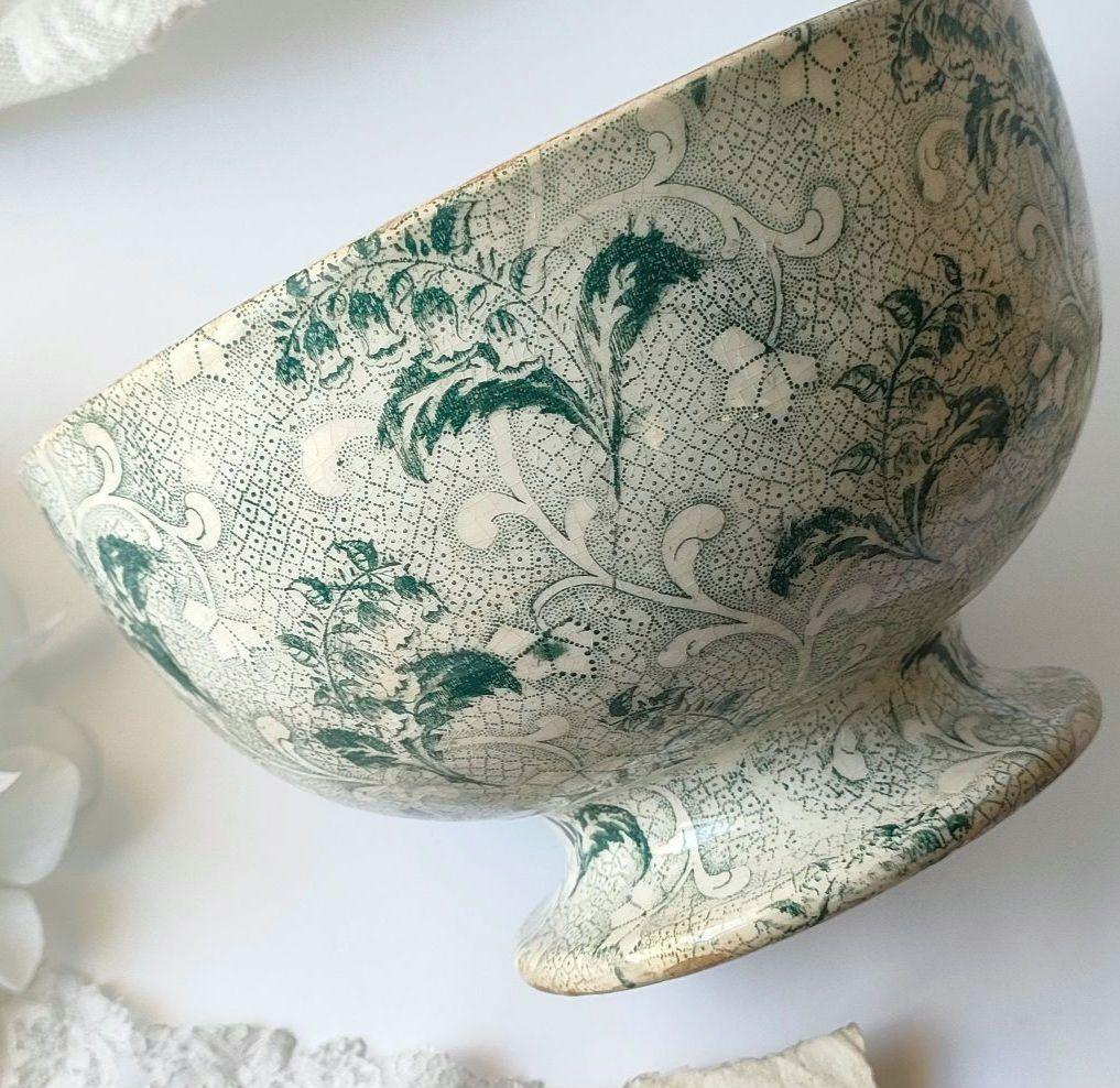 希少　美品　クレイユモントロー　鈴蘭　ボウル　フランスアンティーク