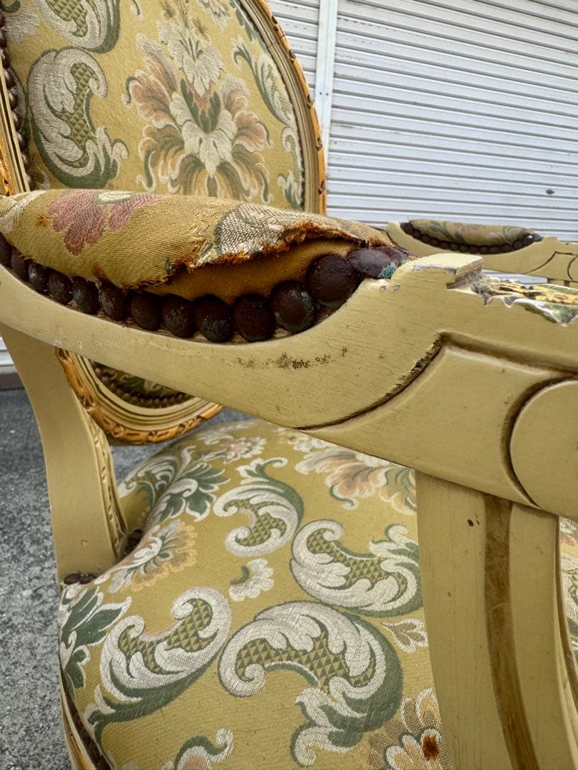 A イギリスアンティーク アームチェア ゴブラン 英国家具