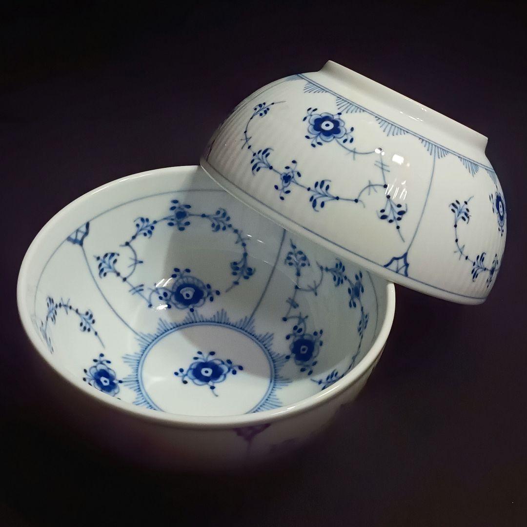 【美品】ロイヤルコペンハーゲン ブルーフルーテッド プレイン ボウル 2客