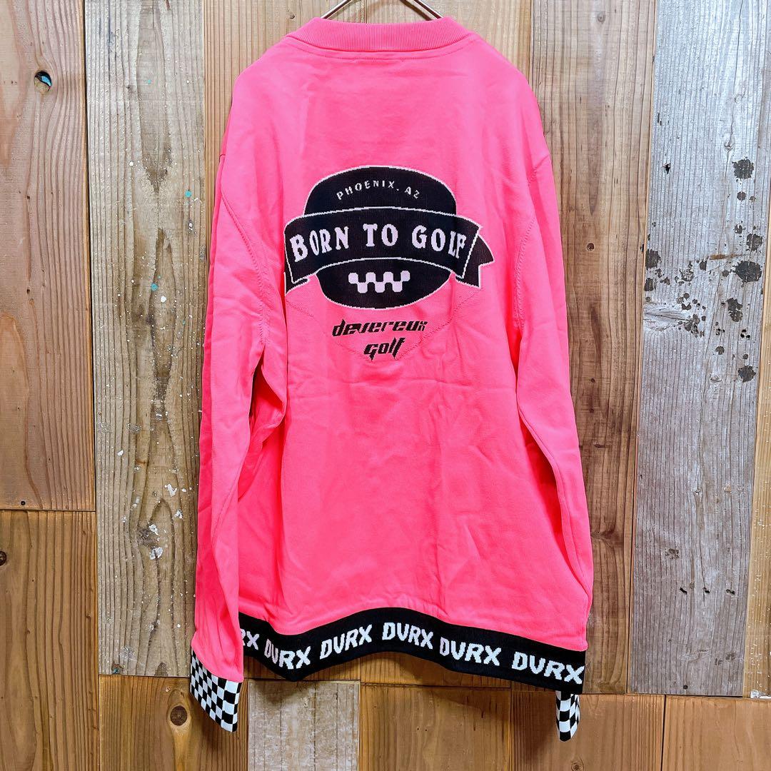 DEVEREUX デヴァローゴルフ チェッカーリブニットプルオーバー トレーナー