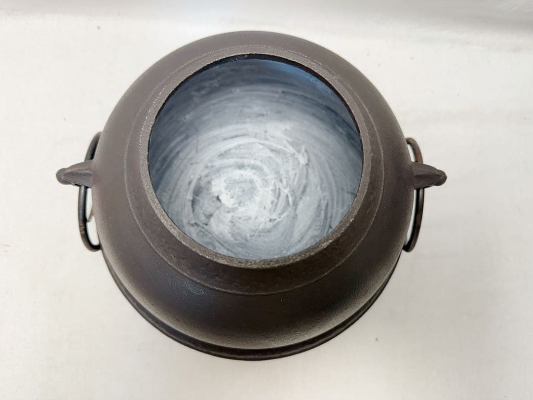 ほぼ未使用 茶道具 合金製朝鮮風炉釜 野々田電熱器 釜鐶付 100V-500W