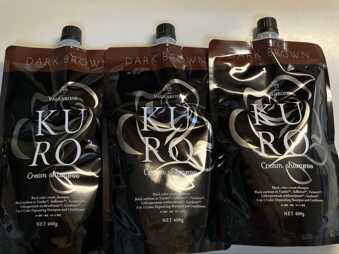バランローズ KUROクリームシャンプー ダークブラウン 400g 3個セット