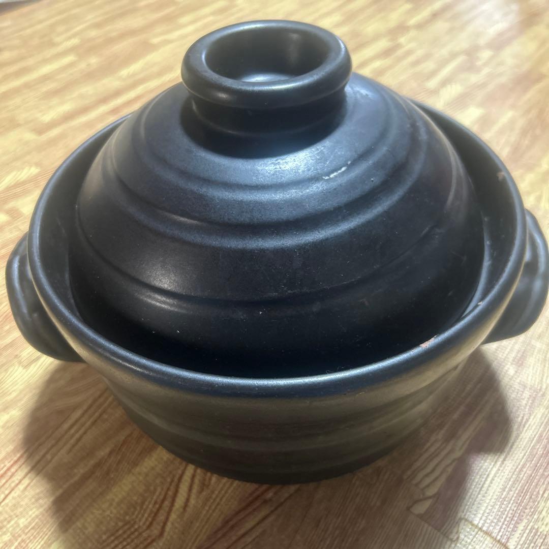 【中古】大黒窯 手造り ごはん土鍋 二重蓋 炊飯 6合炊き