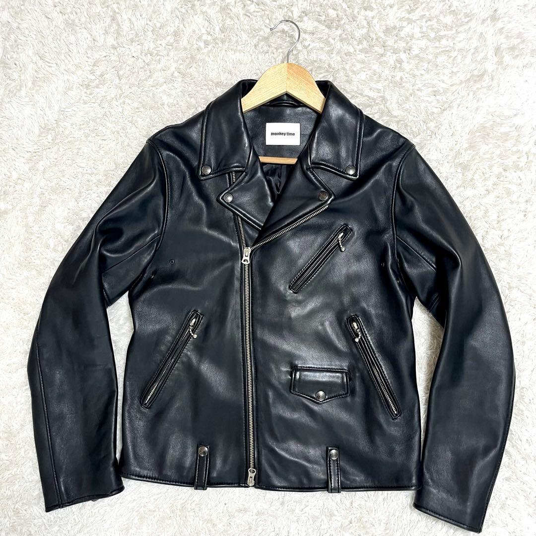 ✨美品✨モンキータイム レザージャケット ダブルライダース ラムレザー 本革