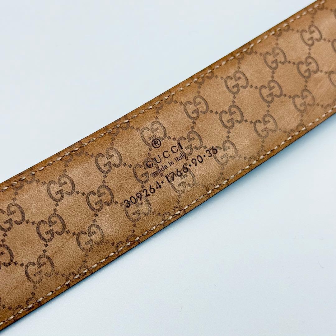 ✨美品✨GUCCI ベルト レザー GG柄 ビジネス シルバー金具 ユニセックス