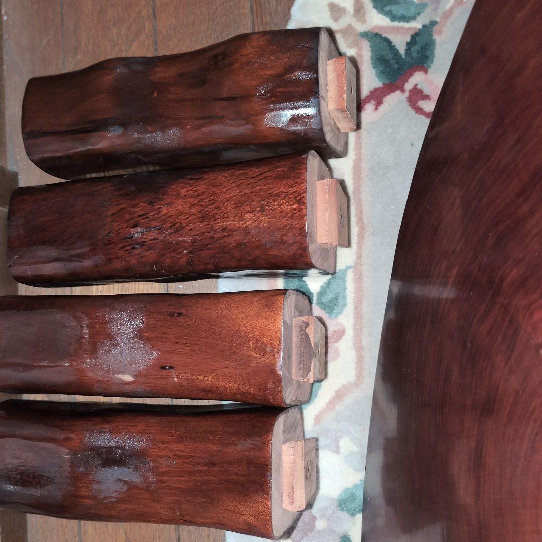 木製 円形座卓 光沢仕上げ