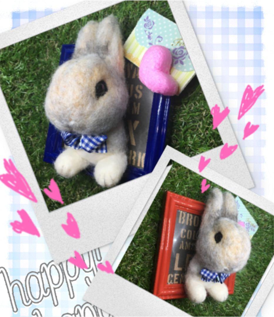 モコ様　うさぎ羊毛フェルト額縁入り