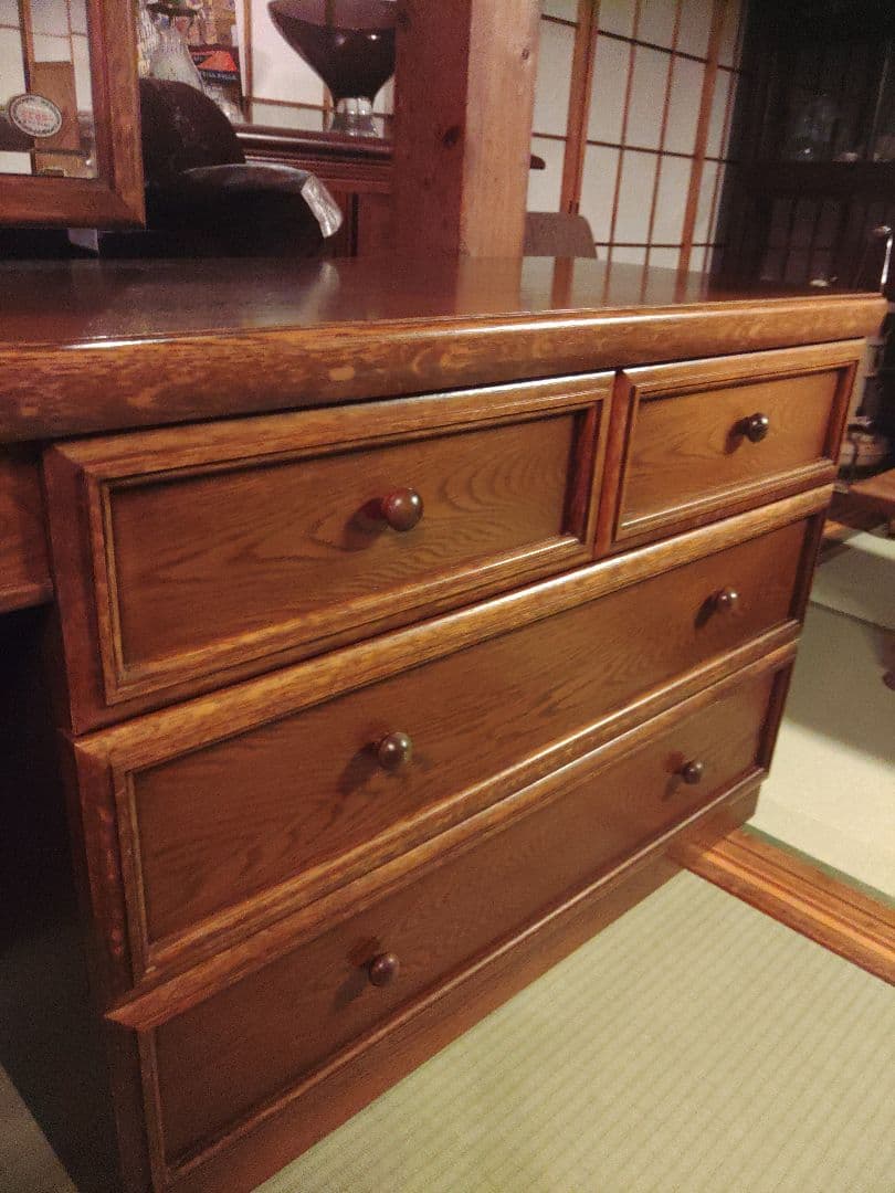 希少　ドレッサー　天然木　チェスト　キャビネット　ミエミラー　高級　アンティーク