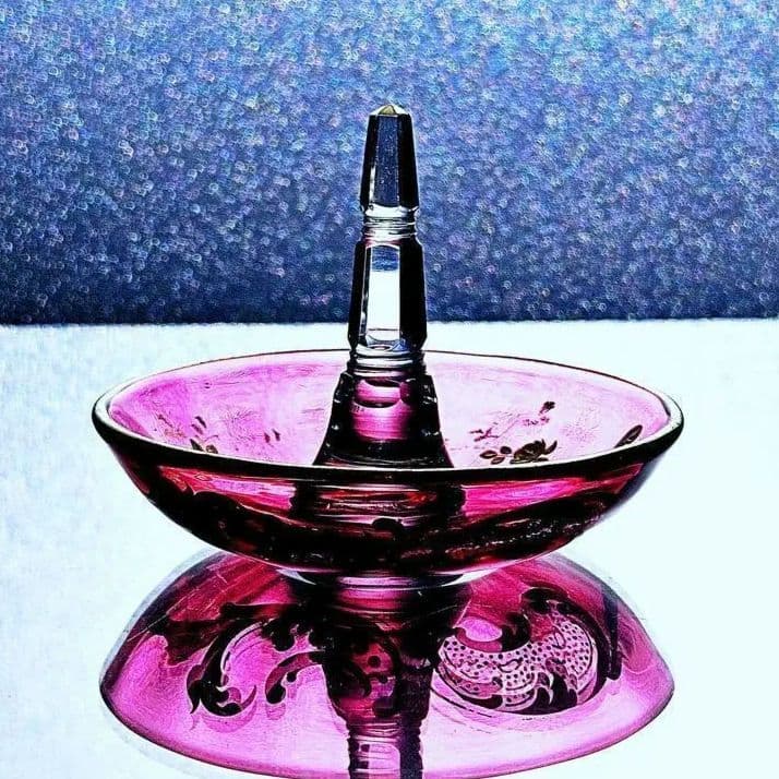 赤金彩オールドバカラ ルイ15世様式のリングホルダー 19世紀