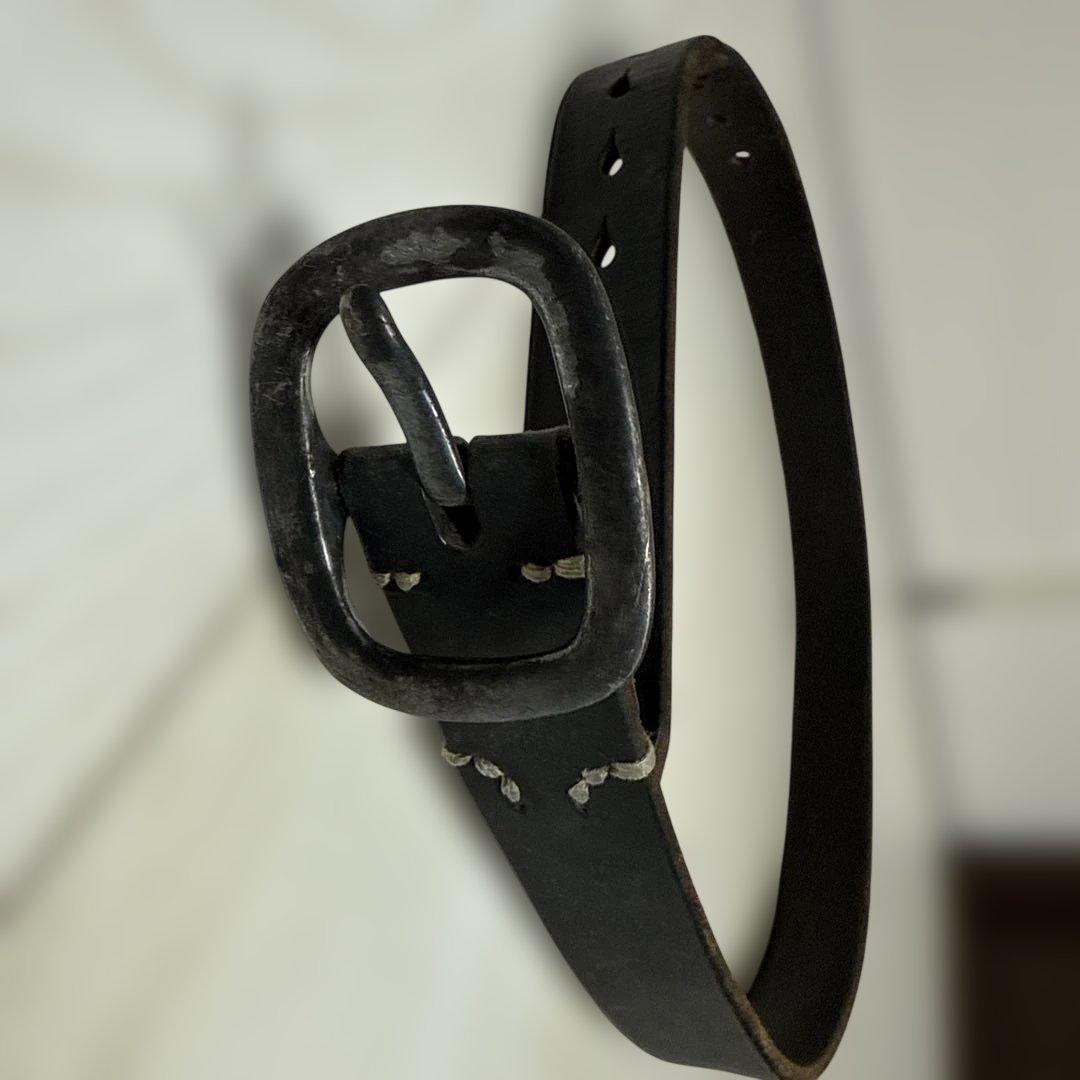 フルカウント　ネイビー　レザーベルト 四角形バックル