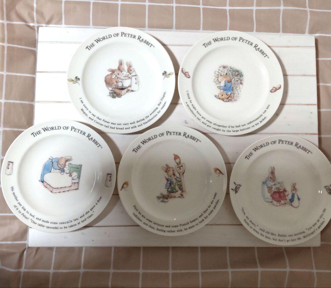 ピーターラビット イラスト皿５枚とボウル５枚セット