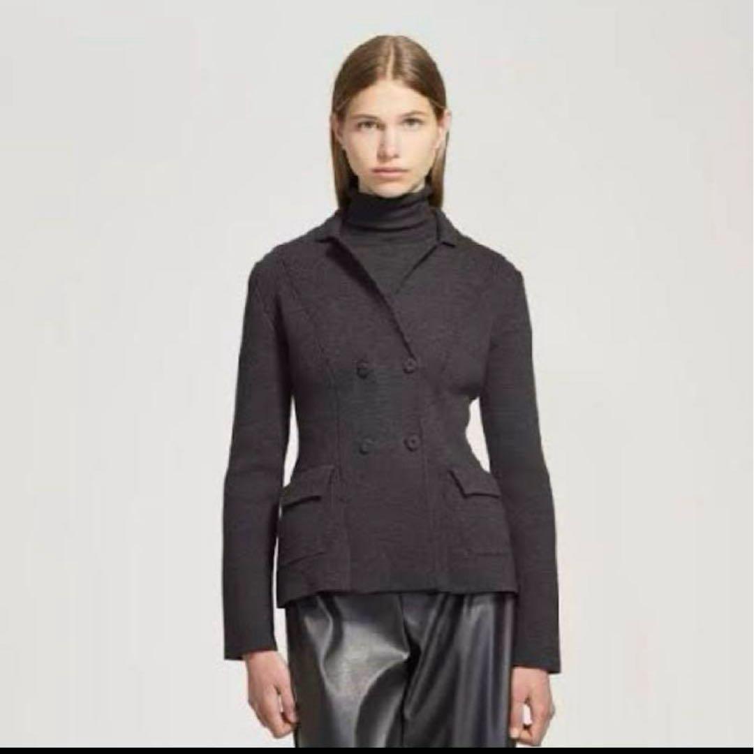 ファビアナフィリッピ ウール ダブルブレスト ニット ジャケット S