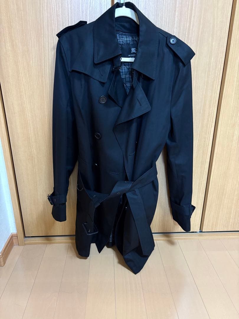 ブラック トレンチコート ダブルブレスト