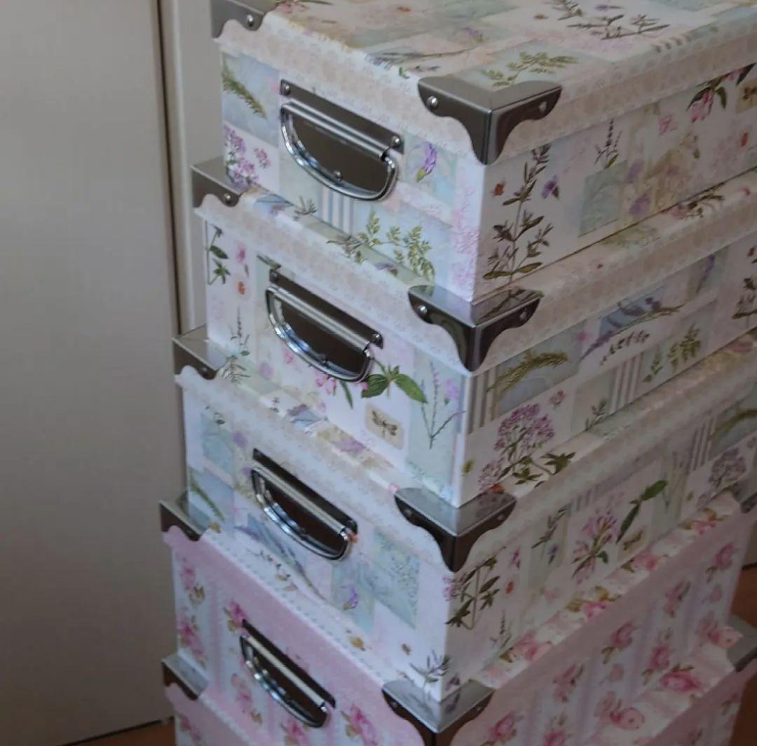 花柄プラスチック収納ボックス