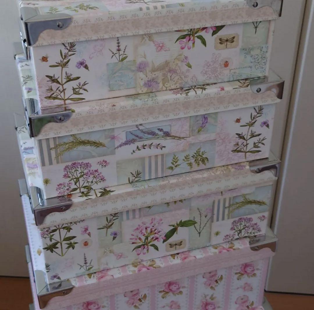 花柄プラスチック収納ボックス