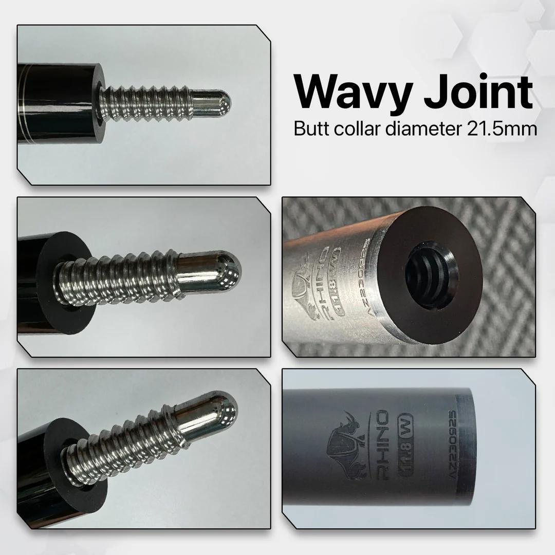 ※５月中旬入荷【Rhino】WAVY 12.4mm カーボン プールシャフト