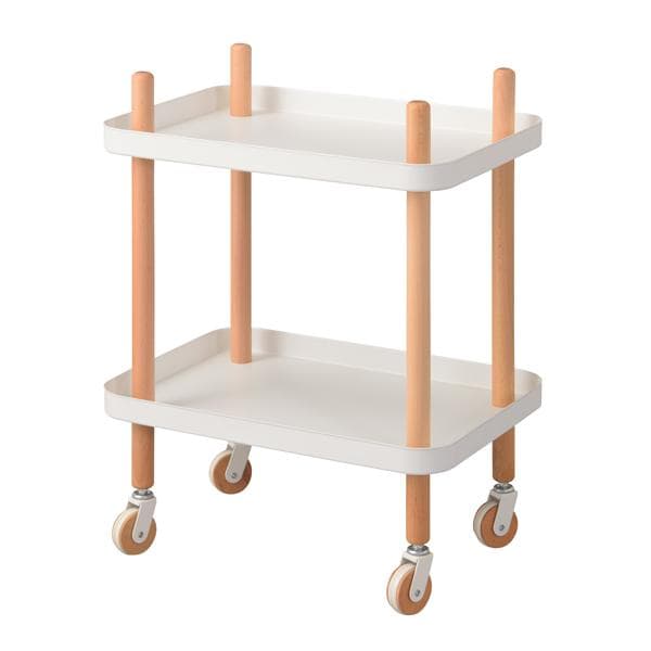 コンパクト スリム 2段 隙間 格安 キャスター付 北欧 サイドワゴン 白