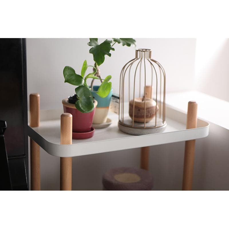 コンパクト スリム 2段 隙間 格安 キャスター付 北欧 サイドワゴン 白