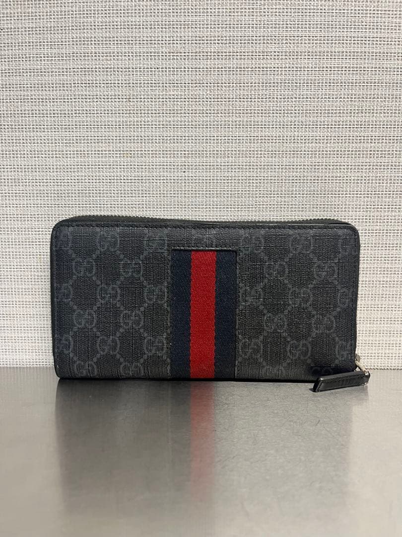 GUCCI GGパターン 長財布 ブラック/レッド/ネイビー
