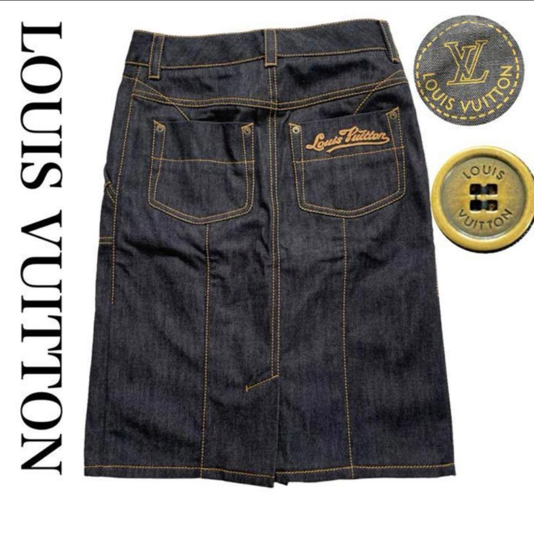 【美品 】ルイヴィトン LOUIS VUITTON モノグラム デニム スカート
