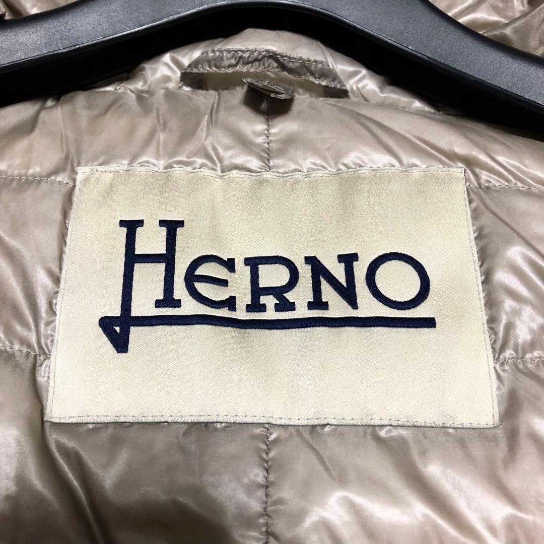 希少デザイン ヘルノ 2way ダウンベスト ニット 取外し可 グレージュ 42