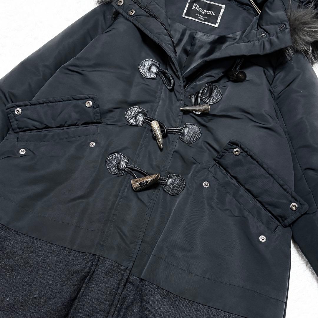 【美品】グレースコンチネンタル 3way 切り替え ダウンコート ラクーンファー