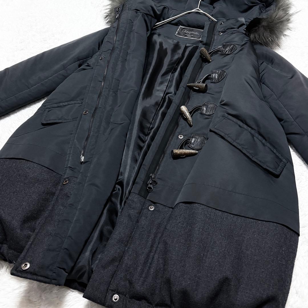 【美品】グレースコンチネンタル 3way 切り替え ダウンコート ラクーンファー