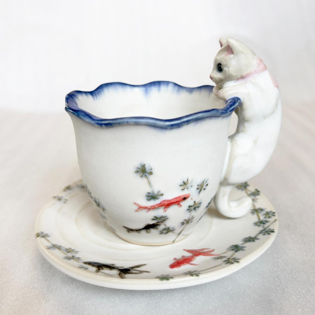 うつわやみたす ネコ 猫 カップソーサー 器 陶器 作家 うつわや みたす