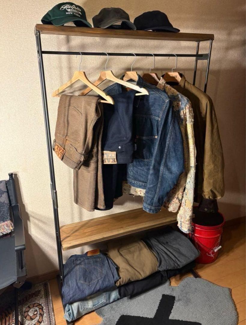 2段棚　ラック　アンティーク風　ハンドメイド　　アイアン家具