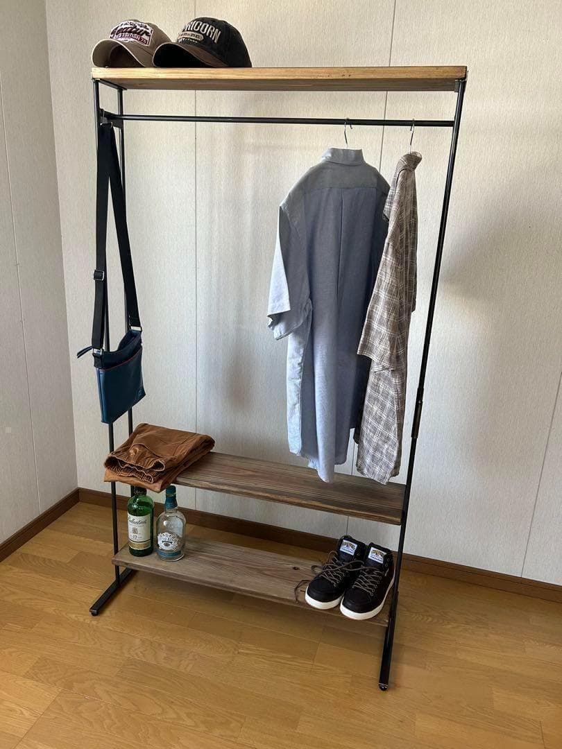 2段棚　ラック　アンティーク風　ハンドメイド　　アイアン家具