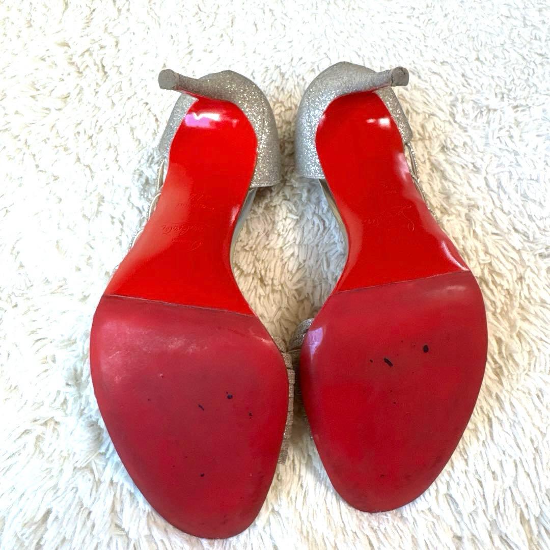 Christian Louboutin シルバー ハイヒール サンダル