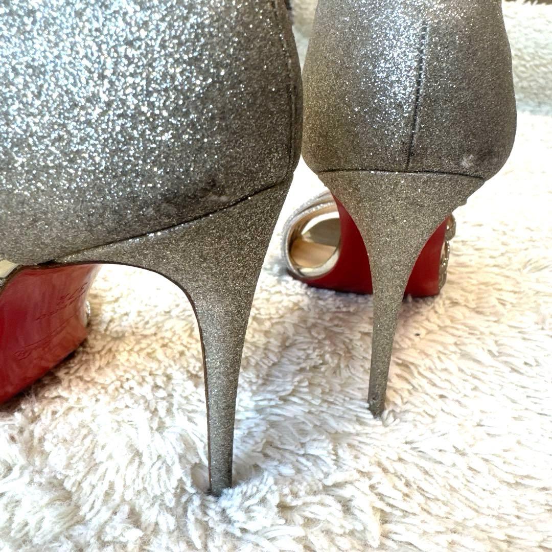 Christian Louboutin シルバー ハイヒール サンダル