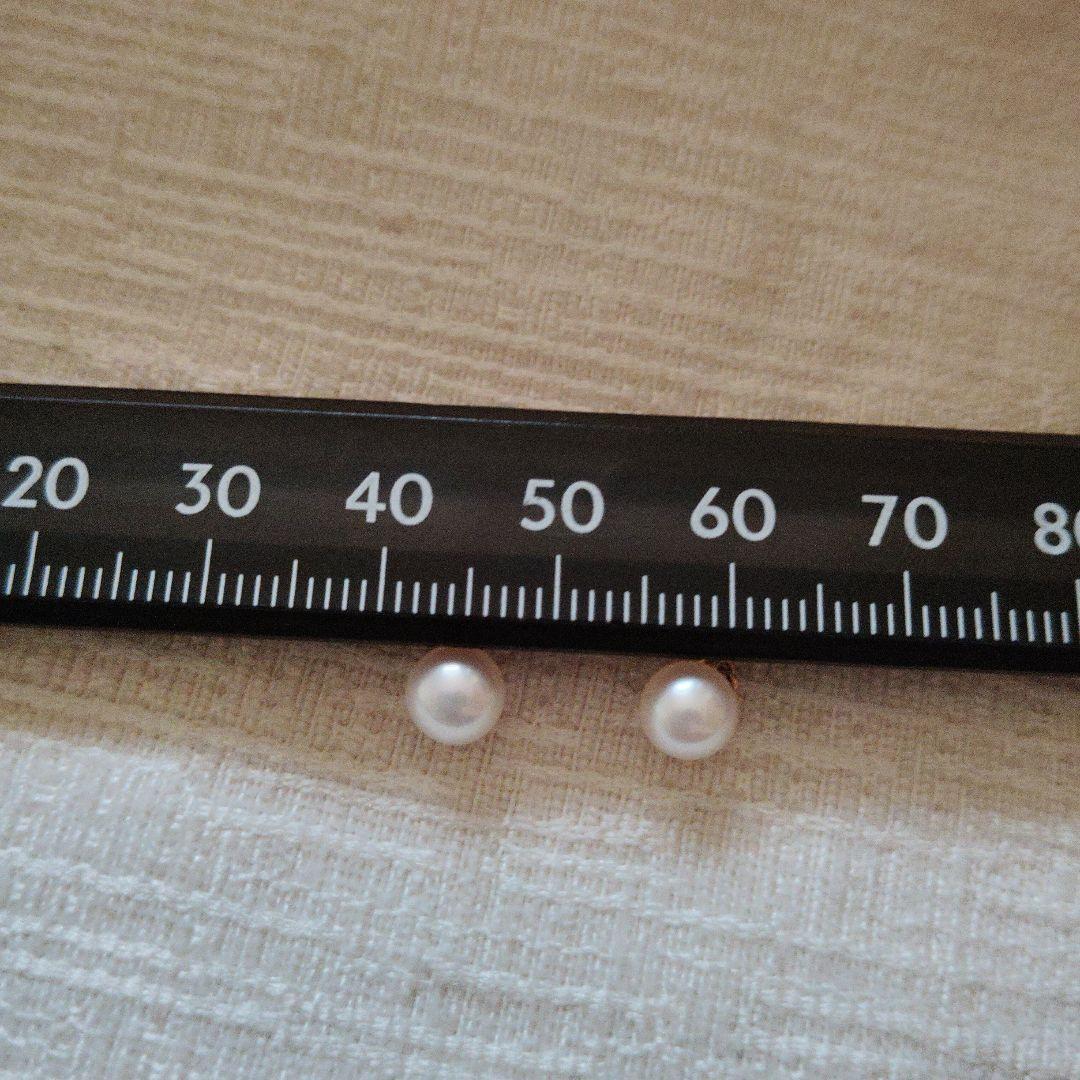 4℃　k18パールダイヤピアス　イエローゴールド　上品に華奢揺れパールピアス