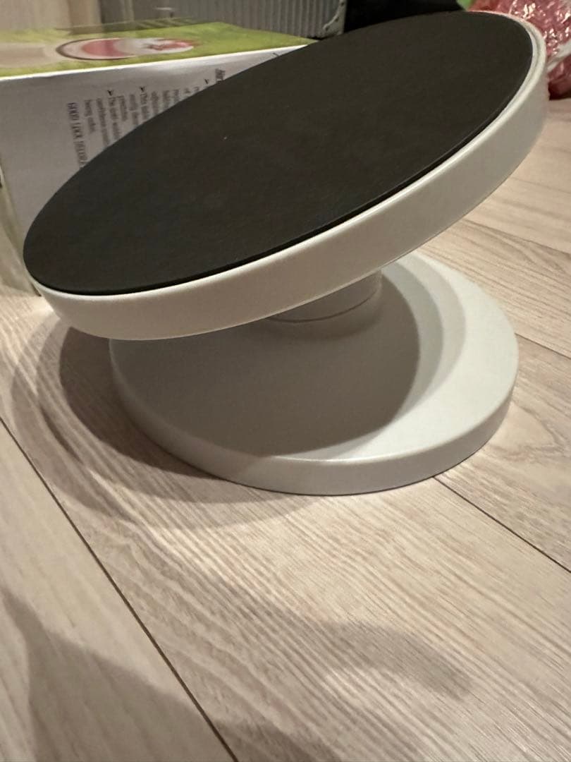 チルト回転デコ台　ケーキデコレーション用回転台 白黒