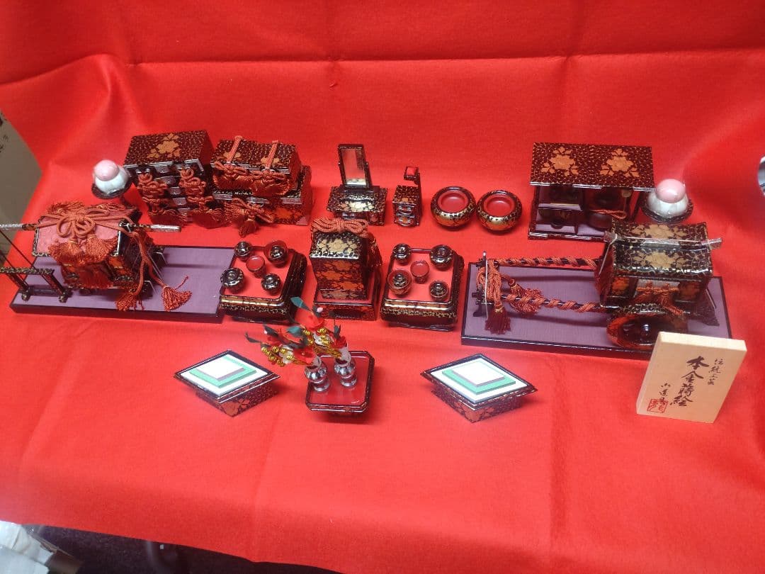 【雛蔵】30号本金蒔絵9品セット　雛道具