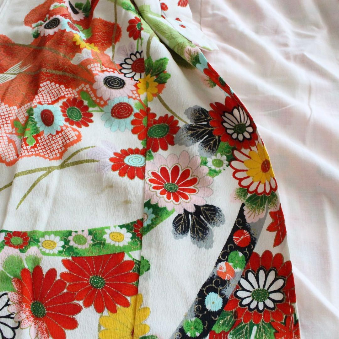 七五三 7歳 女の子 子供 アンティーク 着物 つくり帯 セット