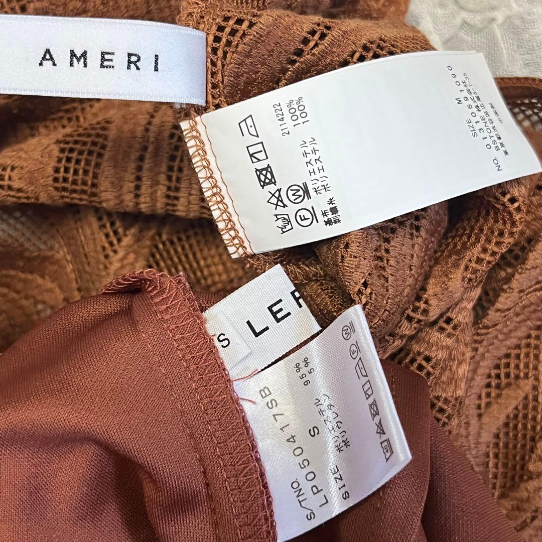 Ameri CHLOE V NECK ROMPERS セットLEPSIM 茶色