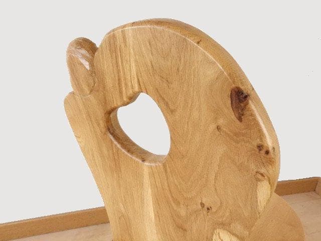 ふくろう　椅子　ダイニングチェアー　イスF　ナラ材　白木色　勇峰工芸（新）