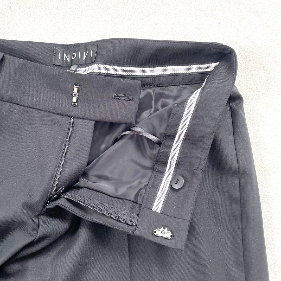 美品✨インディヴィ ダブル テーラードジャケット パンツ セットアップ スーツ