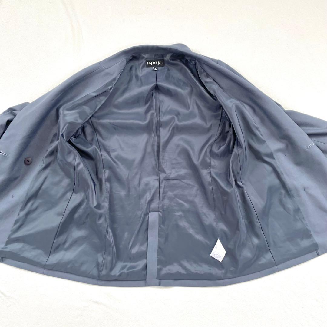 美品✨インディヴィ ダブル テーラードジャケット パンツ セットアップ スーツ