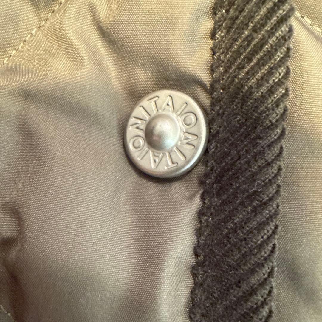 TAIONシティライン パイピングフード ロングダウンコート S カーキ