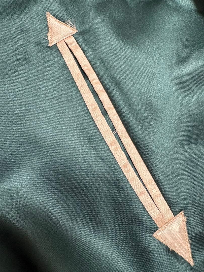 東洋テーラー スカジャン ブラウン/グリーン リバーシブル サイズL