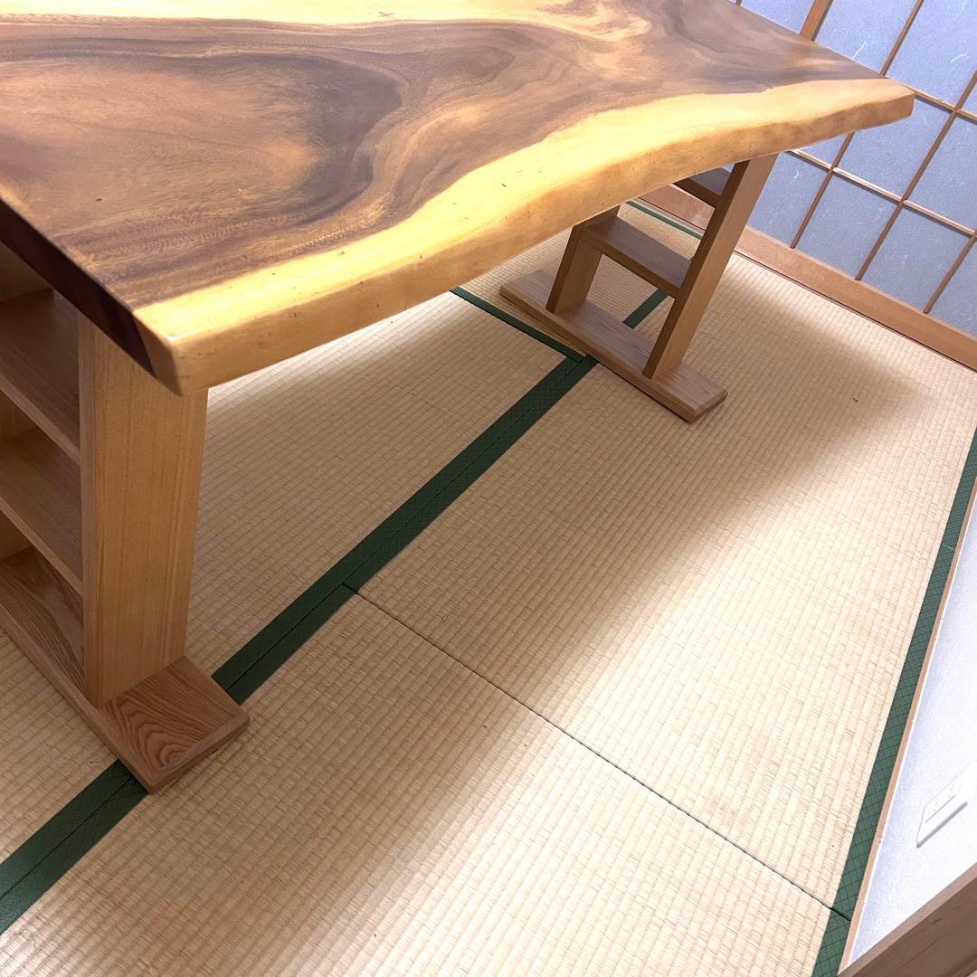 【美品　送料込】モンキーポッド　Monkey Pod 一枚板　ダイニングテーブル