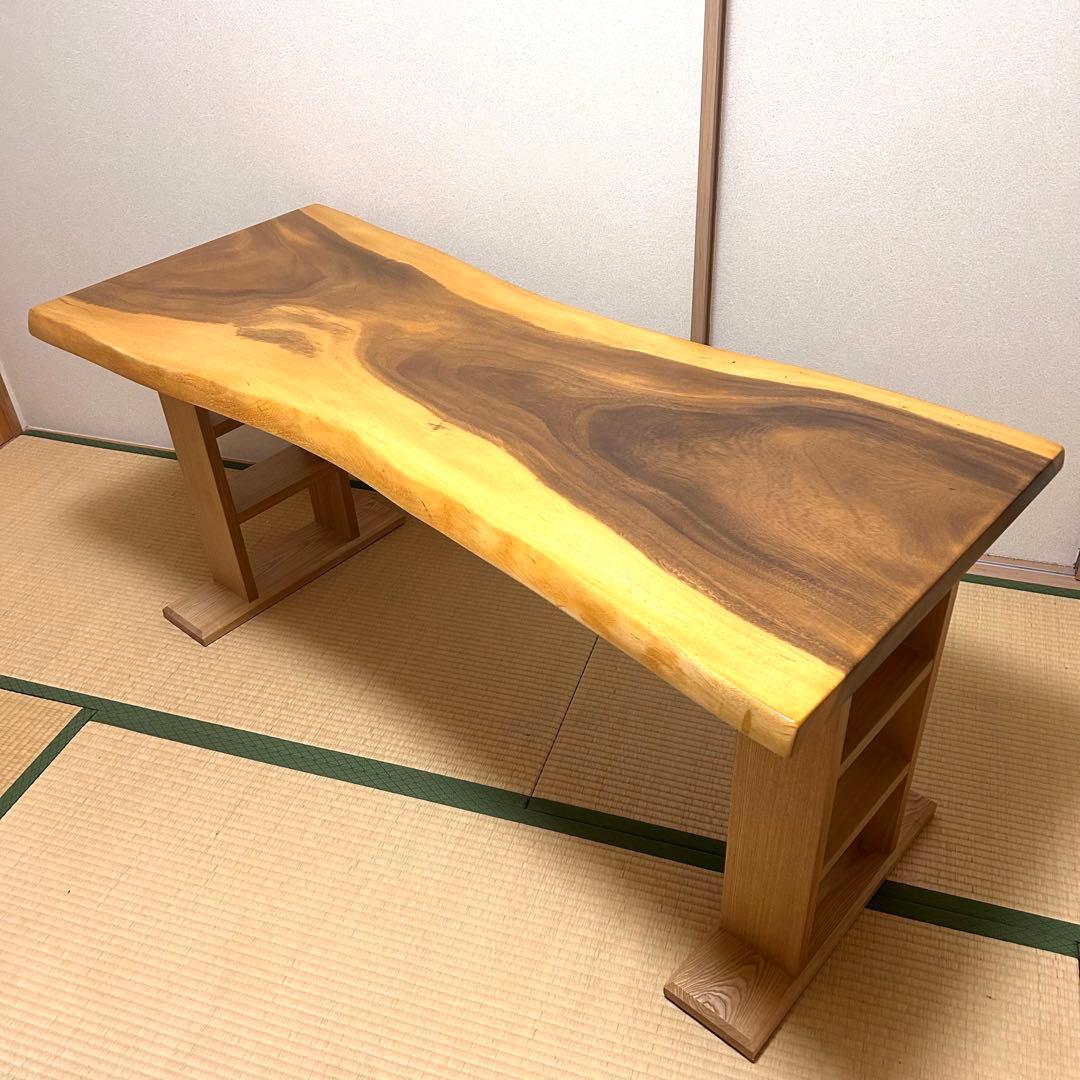 【美品　送料込】モンキーポッド　Monkey Pod 一枚板　ダイニングテーブル