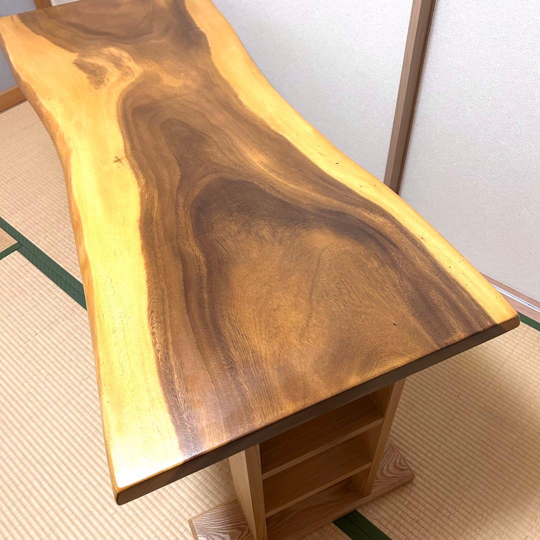 【美品　送料込】モンキーポッド　Monkey Pod 一枚板　ダイニングテーブル