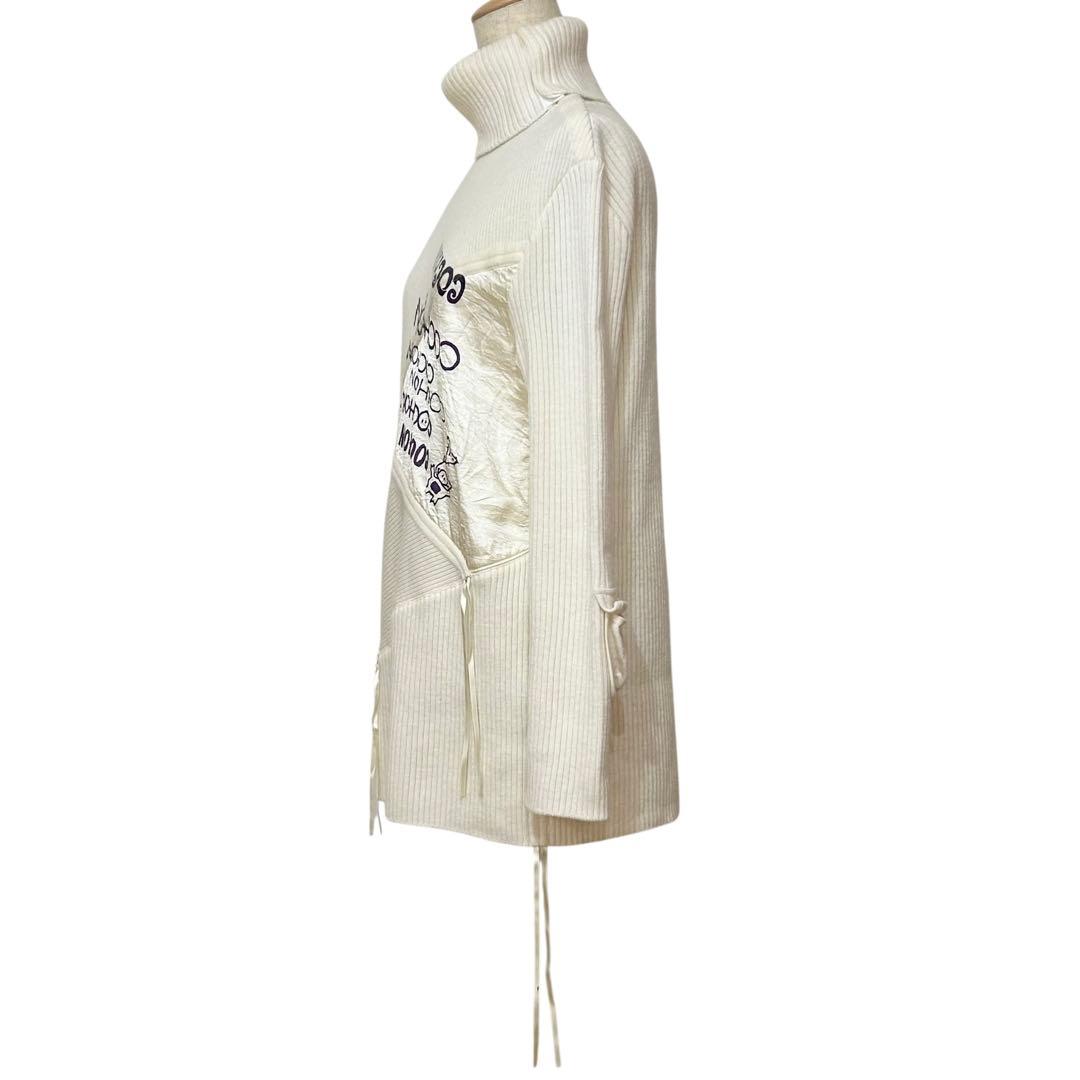 アルベロベロ ハイネック ニット セーター ぶたさん 異素材 ドッキング