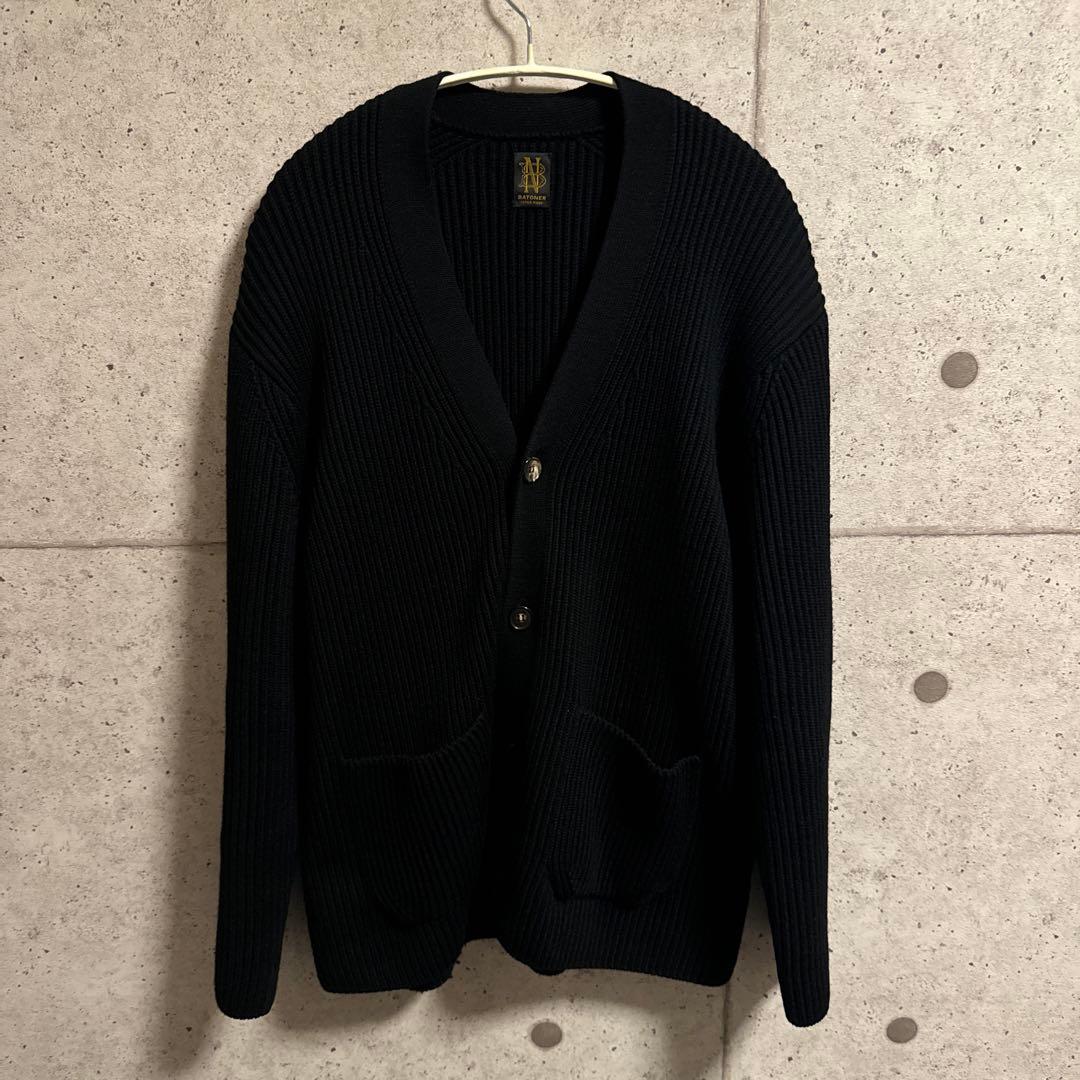 BATONER SOLID WOOL RIB CARDIGAN 美品